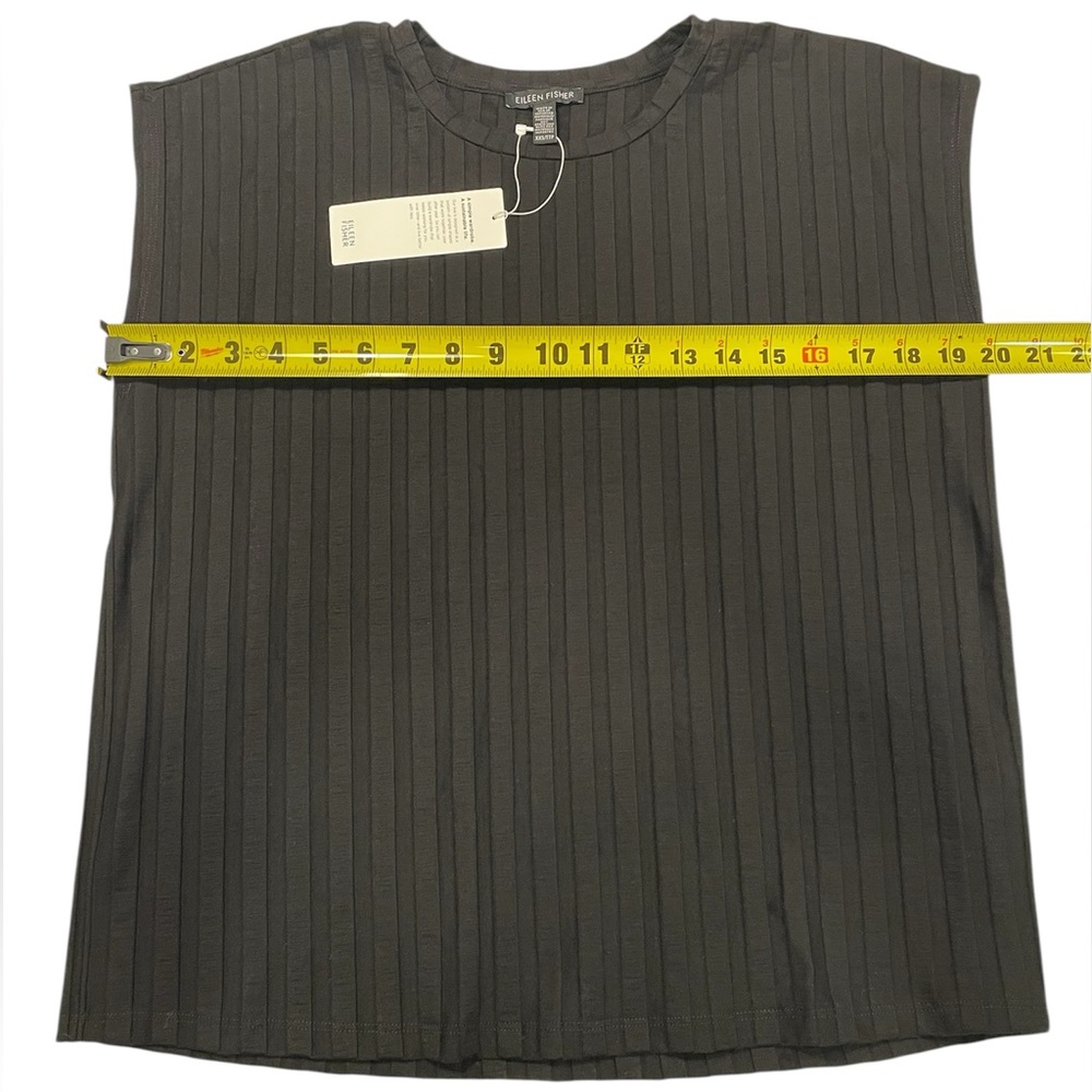 Eileen Fisher Wide Rib Stretch Crew‎ Neck Black Top Size Xxs - Picture 3 of 5